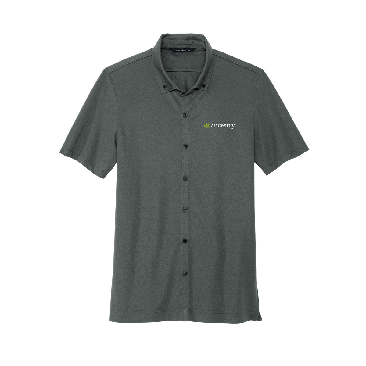 Men's Stretch Pique Full-Button Ancestry® Polo Shirt