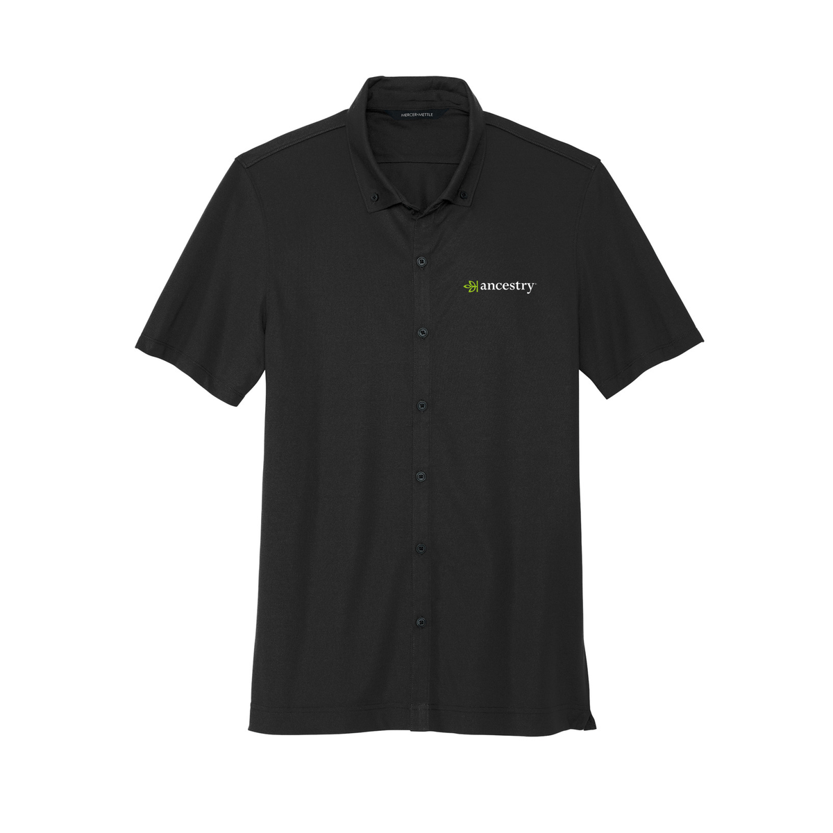 Men's Stretch Pique Full-Button Ancestry® Polo Shirt