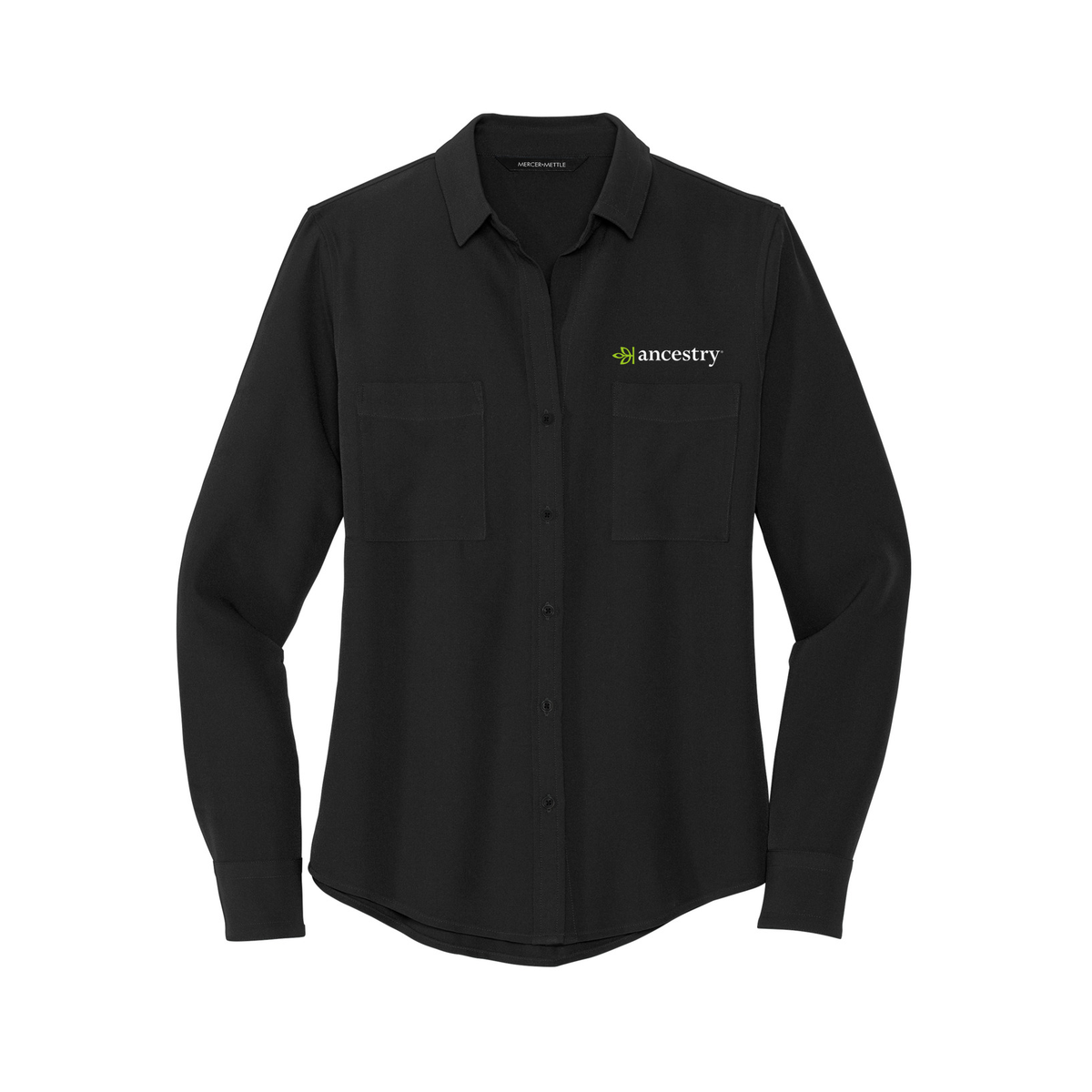 Women's Stretch Crepe Long Sleeve Button Ancestry® Blouse