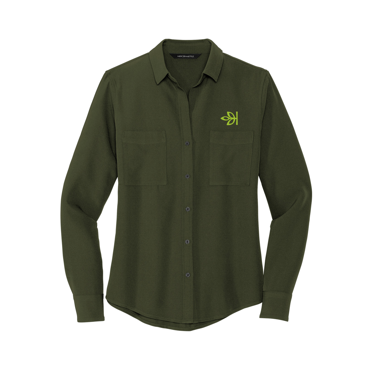 Women's Stretch Crepe Long Sleeve Button Ancestry® Blouse