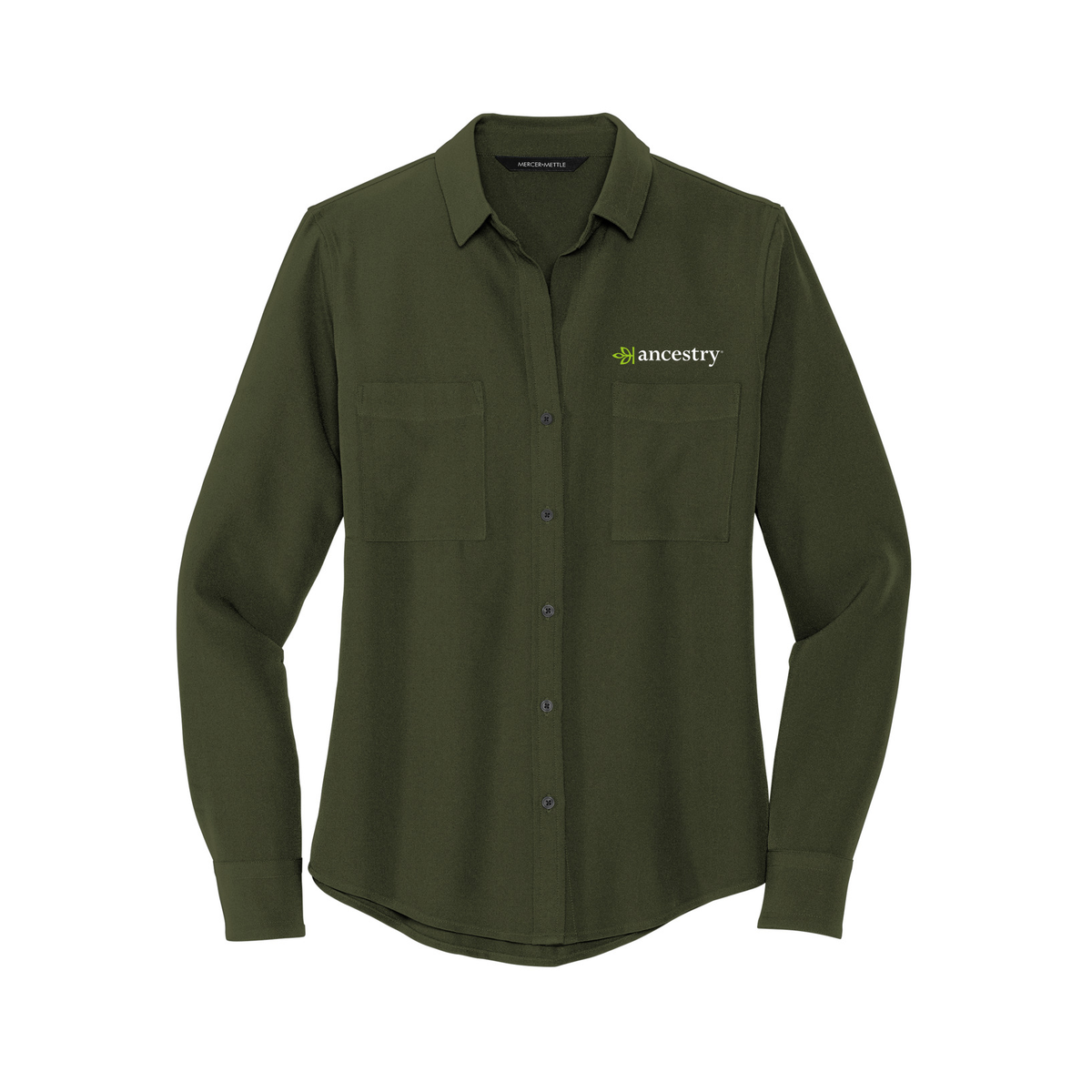 Women's Stretch Crepe Long Sleeve Button Ancestry® Blouse
