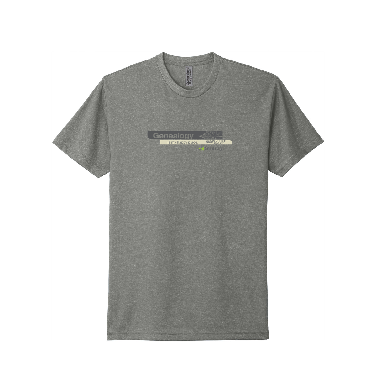 Ancestry Geneology is my Happy Place T-Shirt - Stone/ Gray