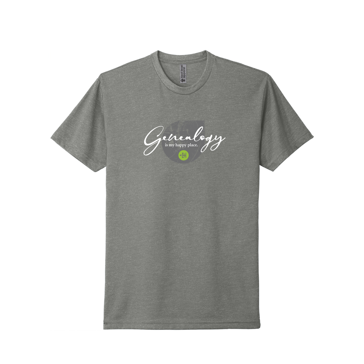 Ancestry Genealogy is my Happy Place V3 T-Shirt - Stone/ Gray