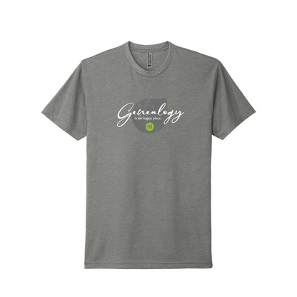 Ancestry Genealogy is my Happy Place V3 T-Shirt - Stone/ Gray