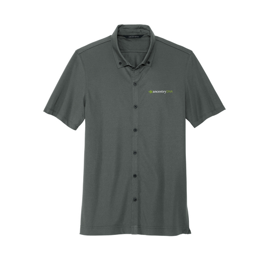 Men's Stretch Pique Full-Button Ancestry® Polo Shirt
