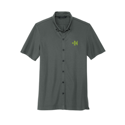 Men's Stretch Pique Full-Button Ancestry® Polo Shirt
