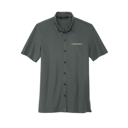 Men's Stretch Pique Full-Button Ancestry® Polo Shirt