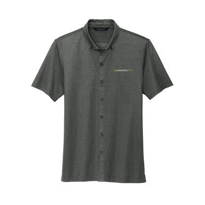 Men's Stretch Pique Full-Button Ancestry® Polo Shirt