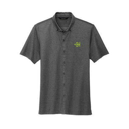 Men's Stretch Pique Full-Button Ancestry® Polo Shirt