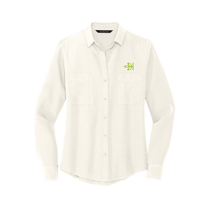 Women's Stretch Crepe Long Sleeve Button Ancestry® Blouse