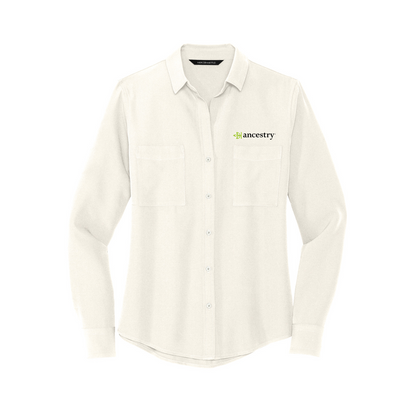 Women's Stretch Crepe Long Sleeve Button Ancestry® Blouse