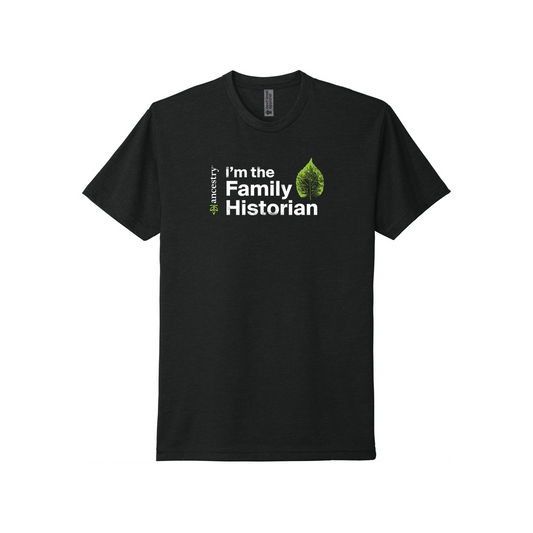 Ancestry I'm The Family Historian V2 T-Shirt - Black